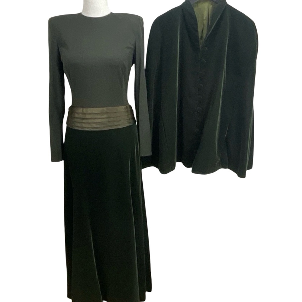 John Anthony Green Velvet Cape and Gown
